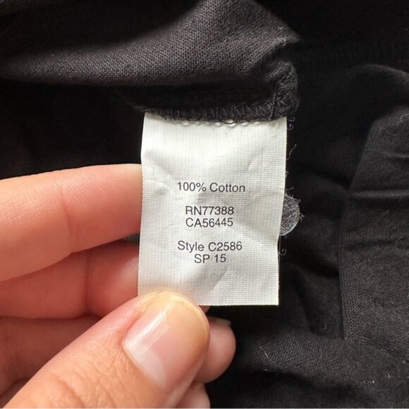 Madewell | Black Luster Cotton Splitneck Tee | Size Small - Picture 8 of 10